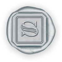 Chevalier Square Single Initial Adhesive Wax Seals #8833 Bundle with Stamp 3/4" - Nostalgic Impressions