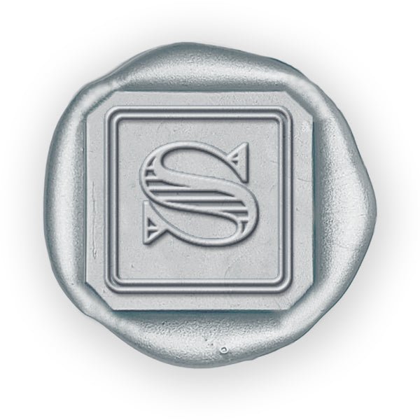 Chevalier Square Single Initial Adhesive Wax Seals #8833 Bundle with Stamp 3/4" - Nostalgic Impressions