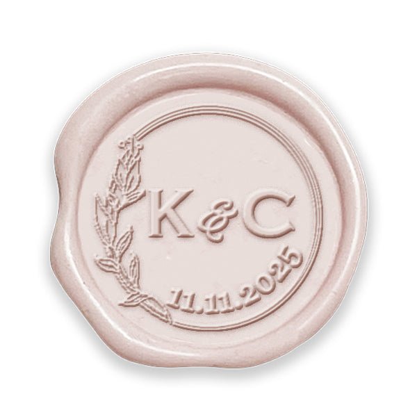 Symphony Wedding Monogram Adhesive Wax Seals #8904 Bundle with Stamp - Nostalgic Impressions