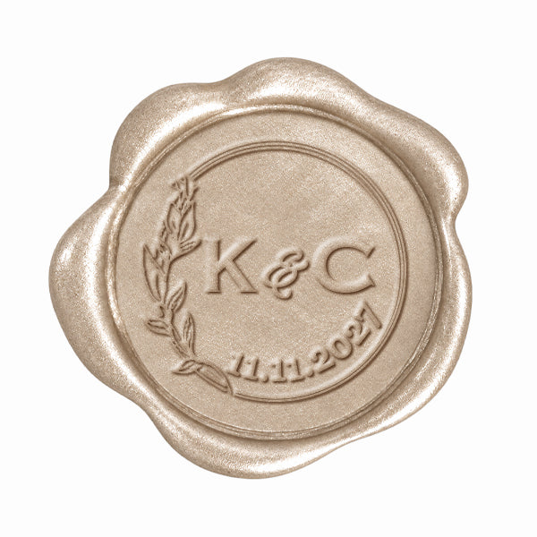 Symphony Wedding Monogram Adhesive Wax Seals #8904 Bundle with Stamp