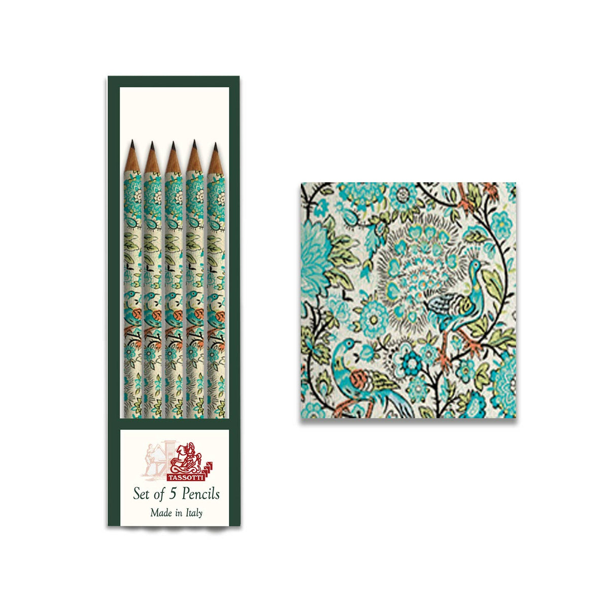 Pavone Decorated Italian Art Paper Pencils Pack of 5 - Nostalgic Impressions