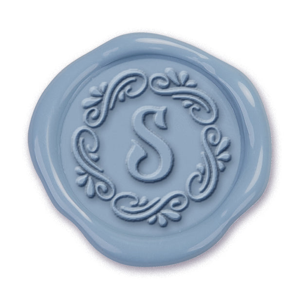 Maia Initial Wedding Monogram Adhesive Wax Seals #9003 Bundle with Stamp - Nostalgic Impressions