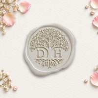 Banyan Tree Wedding Monogram Adhesive Wax Seals #9004 bundle with Stamp