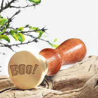 Halloween BOO Wax Seal Stamp with Rosewood Wood Handle #8673 - Nostalgic Impressions