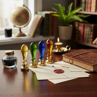 Teardrop Murano Glass Wax Seal Handles - 2 1/4" Tall - Nostalgic Impressions