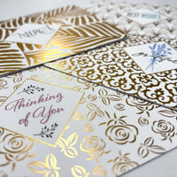 Gold  Foil Thinking of You Note Card Detail by Nostalgic Impressions