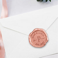 Arrow Wedding Monogram Adhesive Wax Seals #9301A bundle with stamp