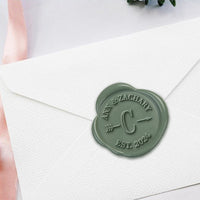 Arrow Wedding Monogram Adhesive Wax Seals #9301A bundle with stamp - Nostalgic Impressions