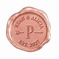 Arrow Wedding Monogram Adhesive Wax Seals #9301A bundle with stamp