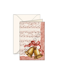 Christmas Melodies Small Note Cards with envelope 3x4 - Set of 2 - Nostalgic Impressions