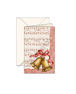 Christmas Melodies Small Note Cards with envelope 3x4 - Set of 2