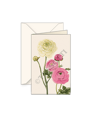 Ranunculus Small Note Cards with envelope 3x4 - Set of 2 - Nostalgic Impressions