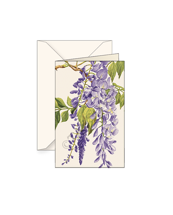 Wisteria Small Note Cards with envelope 3x4 - Set of 2 - Nostalgic Impressions