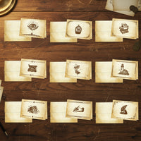 Aged Parchment Printed Note Card Set with Envelopes 8/8 - 8 Designs