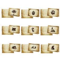 Aged Parchment Printed Note Card Set with Envelopes 8/8 - 8 Designs