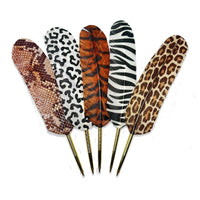 Animal Print Feather Ballpoint Pen with 2 refills in folder
