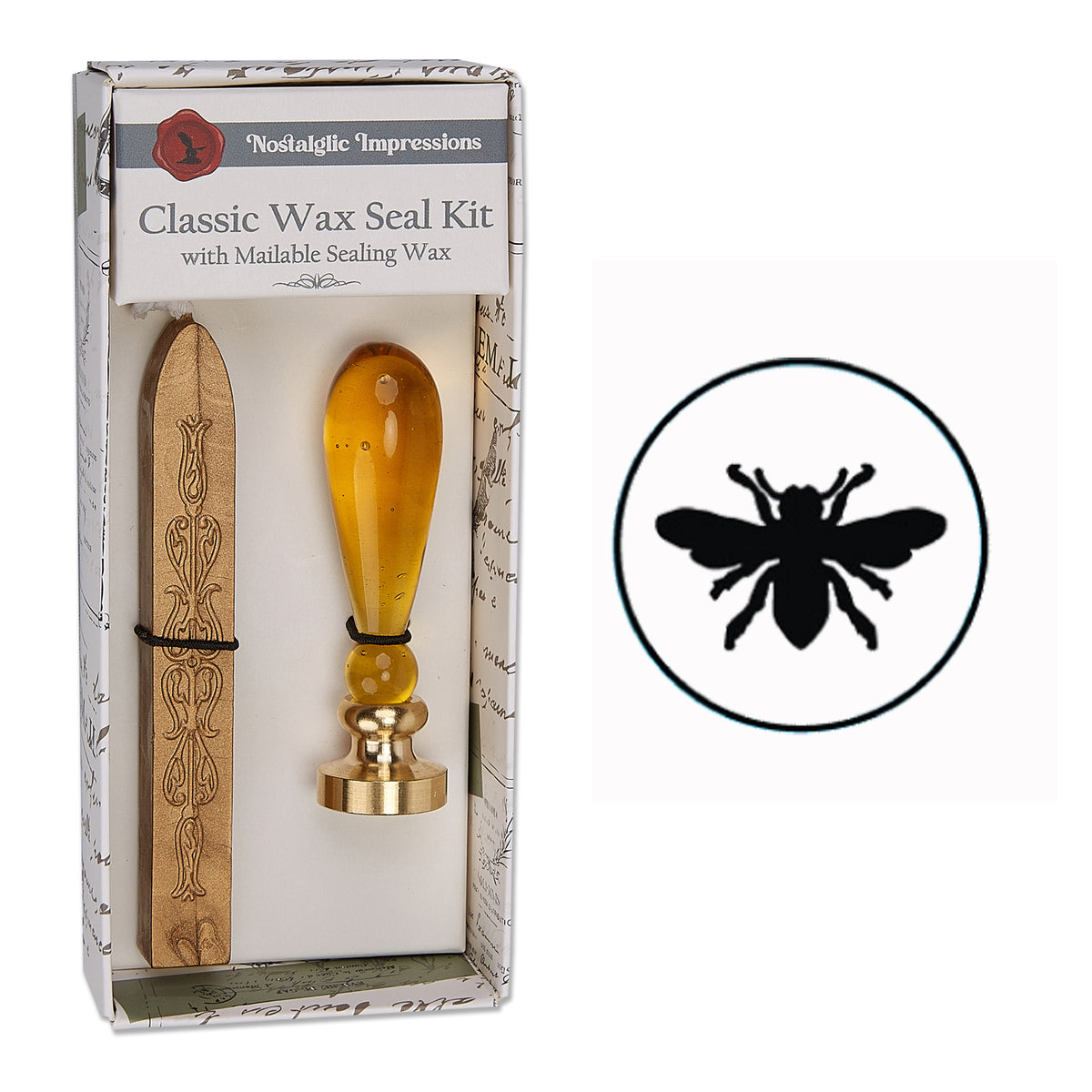 Murano Glass Handle Wax Seal Kit with popular symbols