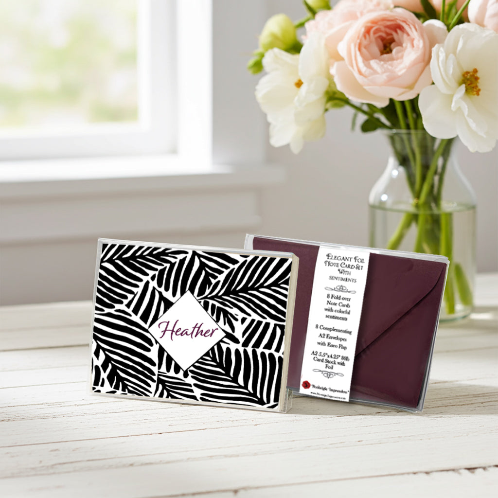 Personalized Custom Initial with Name Foil Note Cards Boxed Set by Nostalgic Impressions