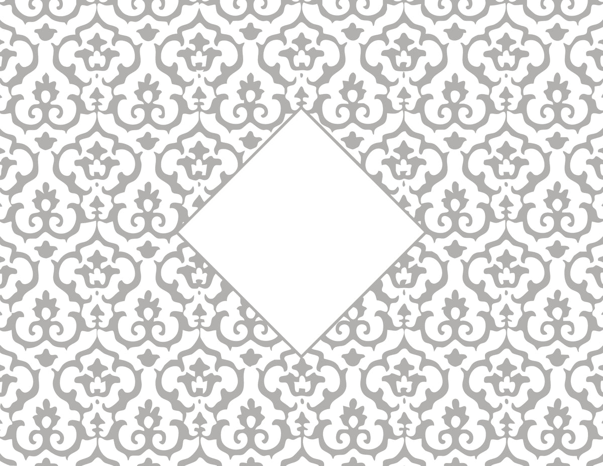 Personalized Intertwined Victorian Monogram Foil Note Cards with Envelopes (Set of 8)