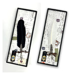 Feather Quill Pen & Ink Set-Decorated Metal Floral Holder Dip Pen