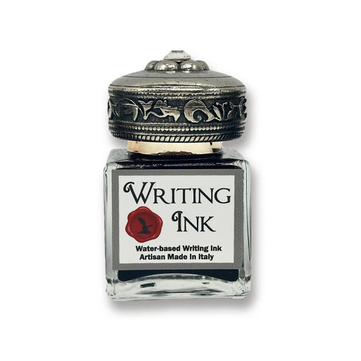 Inkwells with jeweled Silver Metal Screwtop