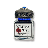 Inkwells with jeweled Silver Metal Screwtop