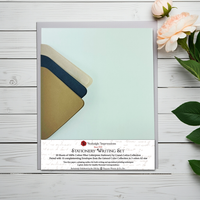 Letterpress Stationery Set with envelopes- 8.5x11- 100% Cotton printable- 20/10-multi-colors