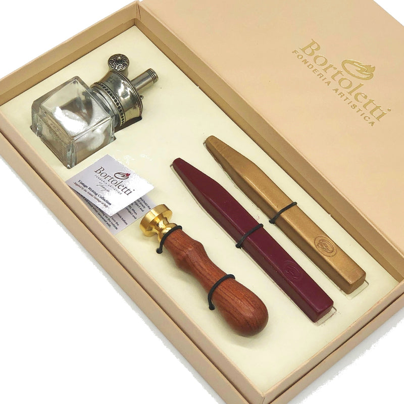 Traditional Wax Seal Kit with Melter Desktop Set by Bortoletti Italy -Nostalgic Impressions