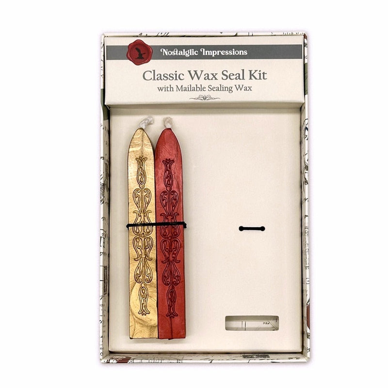 Deluxe Gift Box with Flexible Sealing Wax Red and Gold - order stamp separately. - Nostalgic Impressions