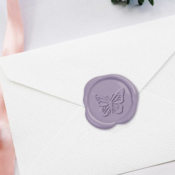 Butterfly Adhesive Wax Seal Quick-Ship Stickers 25PK-Wisteria