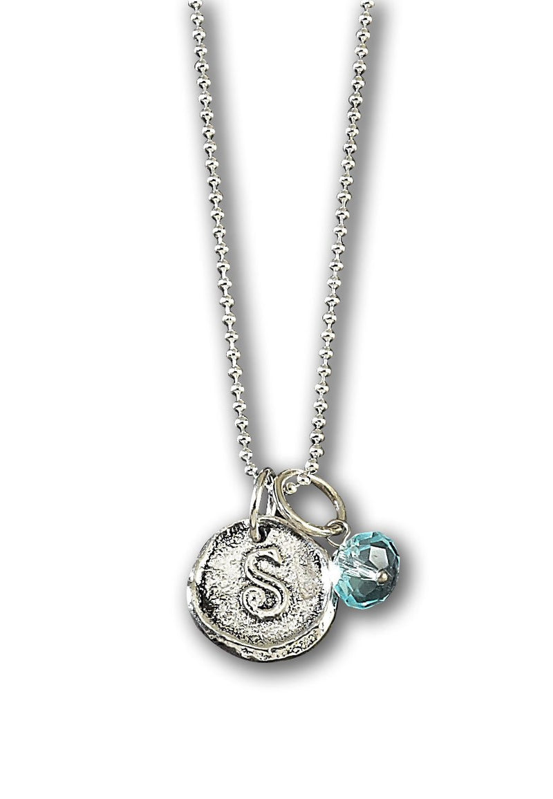 Petite Initial Wax Seal Charm 5/8" - Antiqued Silver - Made In Italy - Nostalgic Impressions