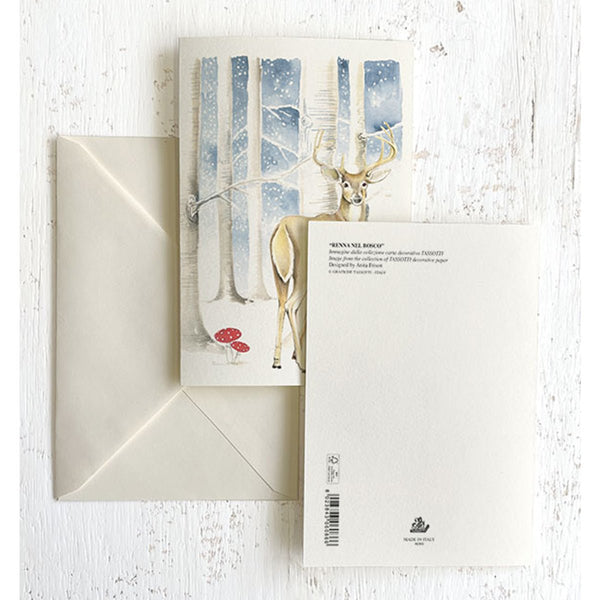Reindeer Italian Note Cards Boxed Sets 4x6" - by Tassotti Italy 8/8 - Nostalgic Impressions
