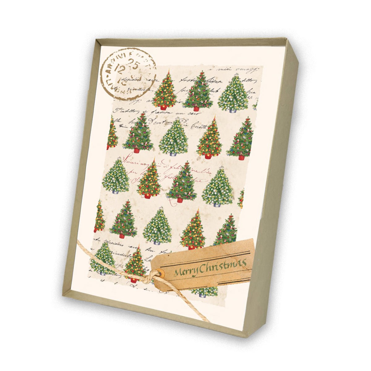 Christmas Trees Italian Note Cards Boxed Sets 4x6" - by Tassotti Italy 8/8 - Nostalgic Impressions