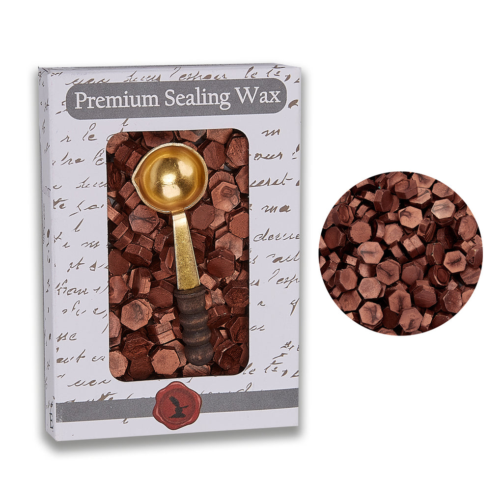 Copper Premium Sealing Wax Beads by Color with spoon