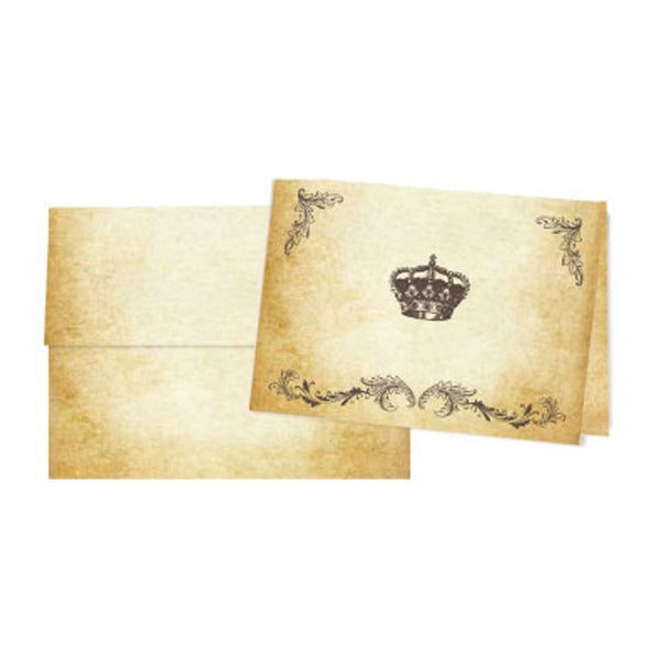 Aged Parchment Printed Note Card Set with Envelopes 8/8 - 8 Designs
