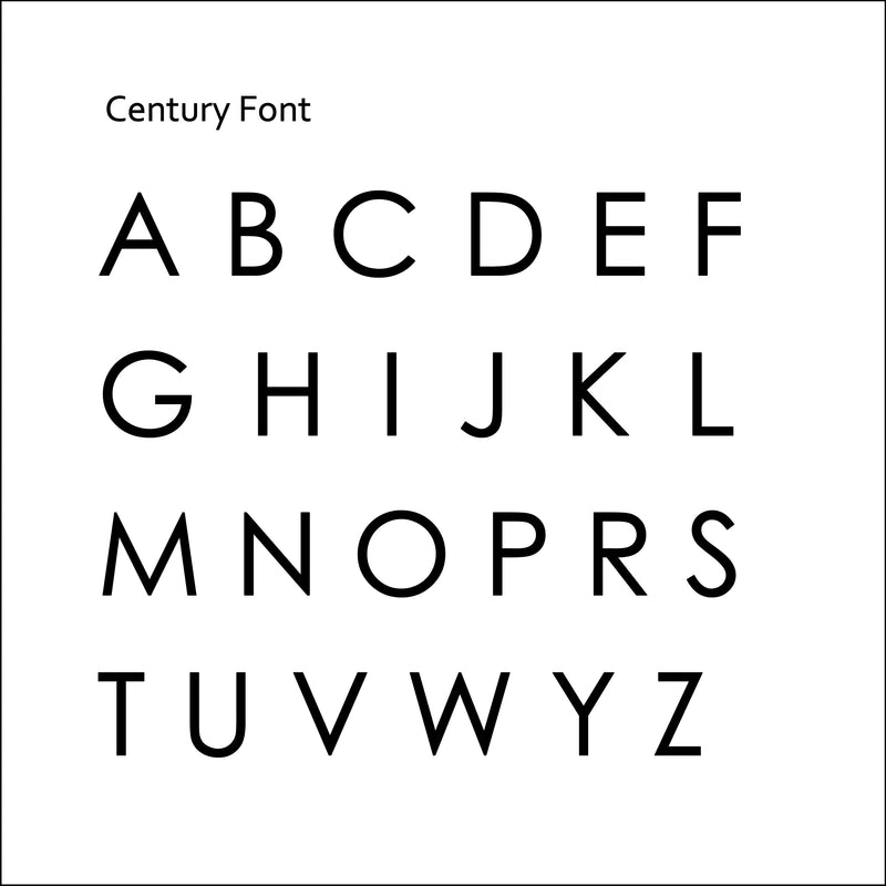 Century Font Chart - Nostalgic Impressions