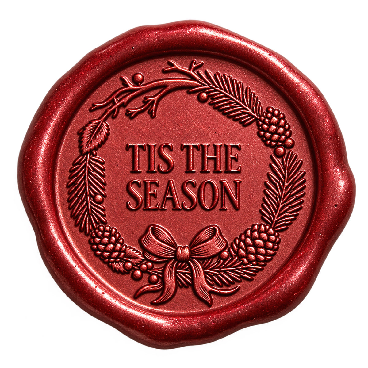 Tis the Season Wax Seal Stamp with Burgundy Wood Handle #6576