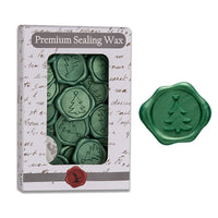 Christmas Tree Adhesive Wax Seal 25PK Quick-Ship Stickers-Pine Green