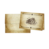 Aged Parchment Printed Note Card Set with Envelopes 8/8 - 8 Designs