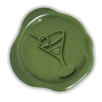 Martini Glass Hand Pressed Adhesive Wax Seals #D406PNS - Nostalgic Impressions