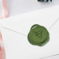 Martini Glass Hand Pressed Adhesive Wax Seals #D406PNS - Nostalgic Impressions