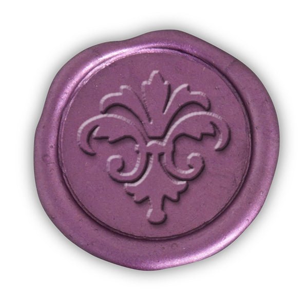 Fleur de Lis Deco Hand Pressed Adhesive Wax Seals #D630 - Nostalgic Impressions