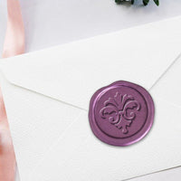 Fleur de Lis Deco Hand Pressed Adhesive Wax Seals #D630 - Nostalgic Impressions