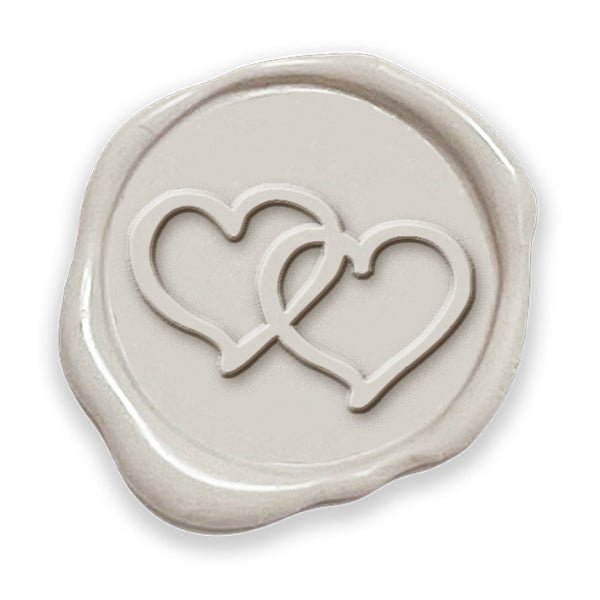 Double Hearts Hand Pressed Adhesive Wax Seals #D871PNS - Nostalgic Impressions