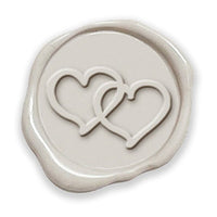Double Hearts Hand Pressed Adhesive Wax Seals #D871PNS - Nostalgic Impressions