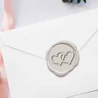 Double Hearts Hand Pressed Adhesive Wax Seals #D871PNS - Nostalgic Impressions