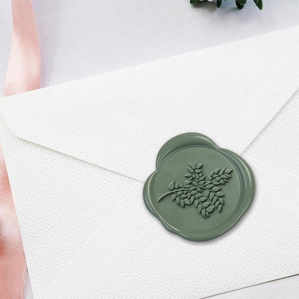 Tree Branch Hand Pressed Adhesive Wax Seals #D885 Bundle with Stamp - Nostalgic Impressions