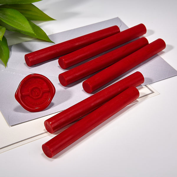 Deep Red Premium Glue Gun Sealing Wax - Pack of 6 - Nostalgic Impressions