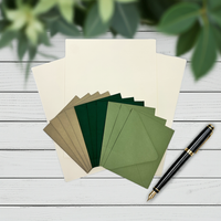 Letterpress Stationery Set with envelopes- 8.5x11- 100% Cotton printable- 20/10-multi-colors