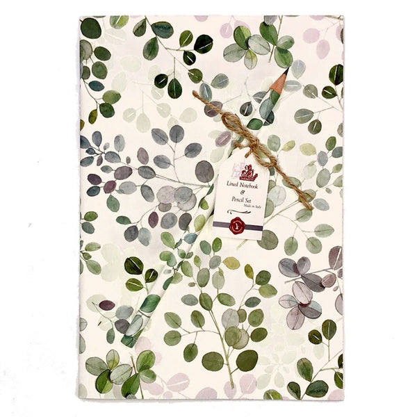 Eucalipto Notebook Gift Set with matching Pencil 6x8 - Nostalgic Impressions